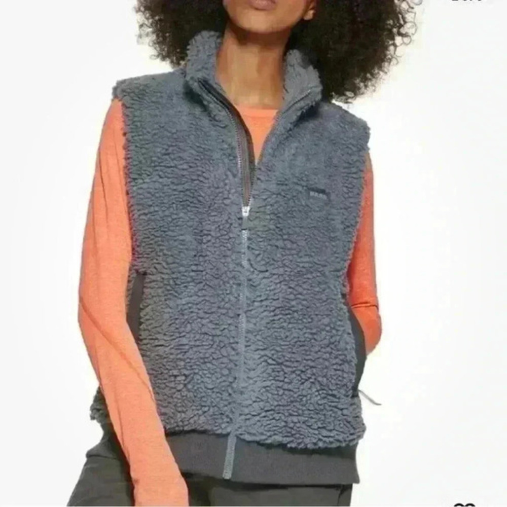 Bass Outdoor Women Route Hiking Faux Sherpa Vest Size Small Gray Outdoorsy